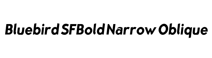 Bluebird SFBold Narrow Oblique Font