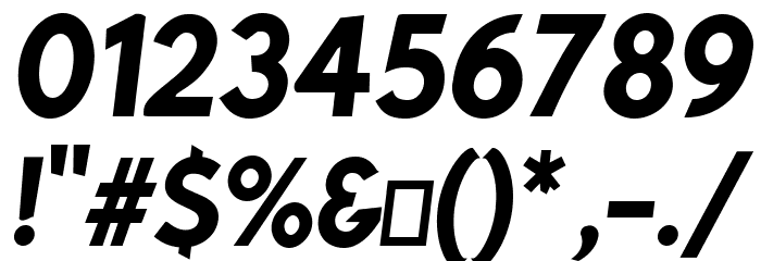 Bluebird SFBold Narrow Oblique Font OTHER CHARS