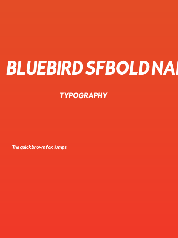 Bluebird SFBold Narrow Oblique Poster