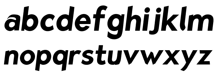 Bluebird SFBold Narrow Oblique Font LOWERCASE