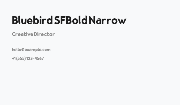 Bluebird SFBold Narrow Business Card