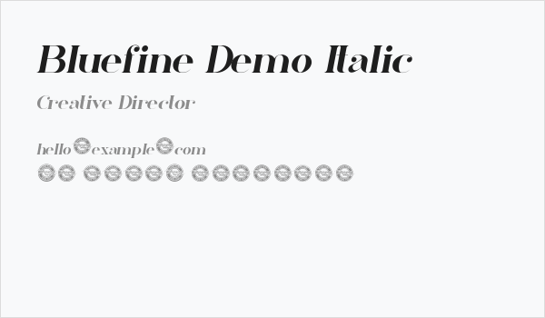 Bluefine Demo Italic Business Card