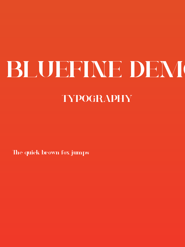 Bluefine Demo Poster