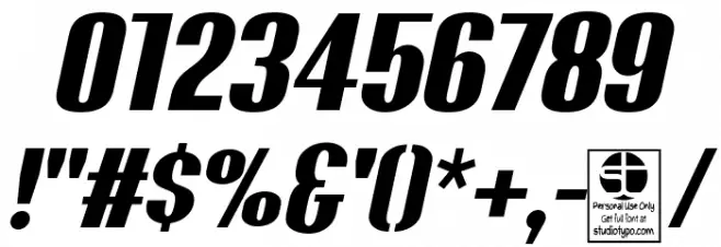 Bluefish Black Demo Italic Font OTHER CHARS