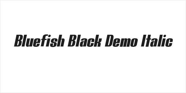 Bluefish Black Demo Italic Logo