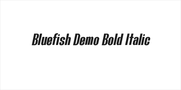 Bluefish Demo Bold Italic Logo