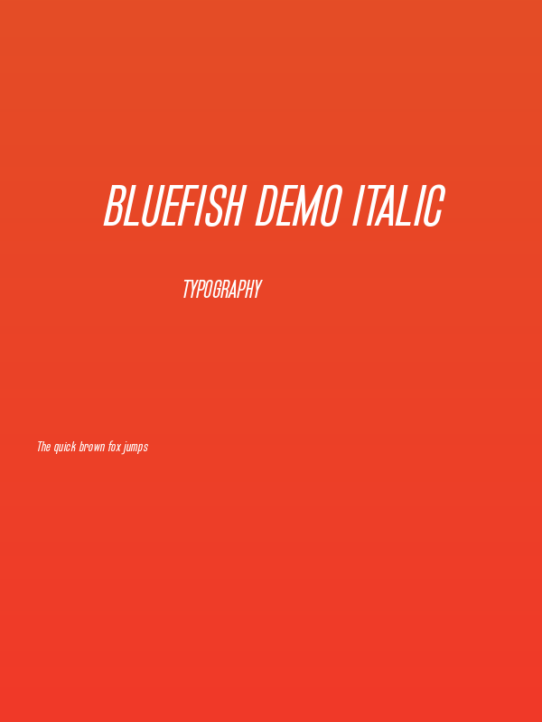 Bluefish Demo Italic Poster