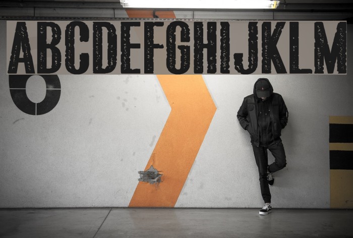 Bluefish ERODED DEMO Font examples