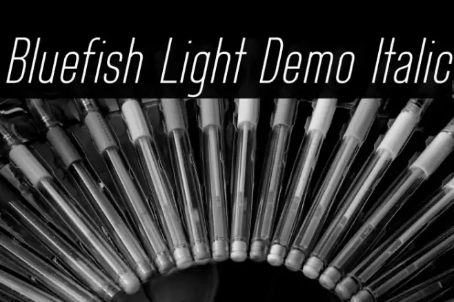 Bluefish Light Demo Italic Font examples