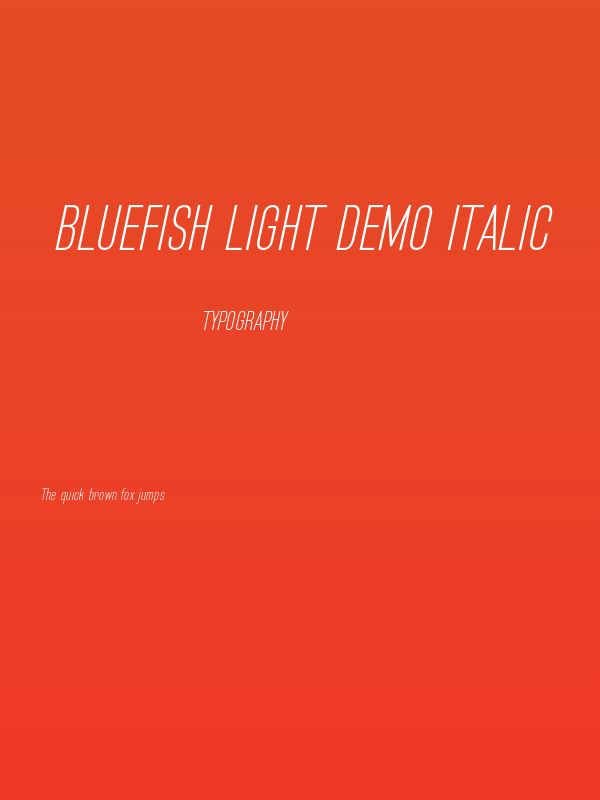 Bluefish Light Demo Italic Poster