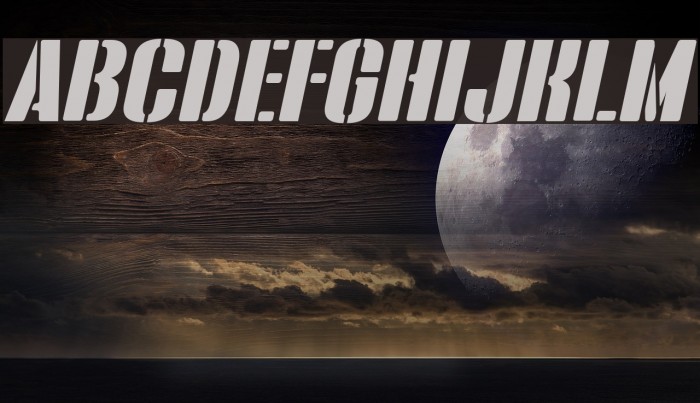 Bluefish STENCIL DEMO Italic Font examples