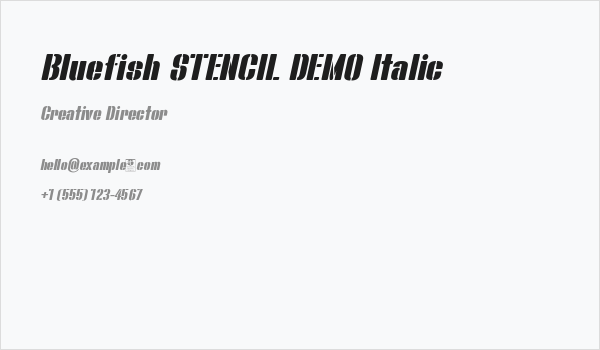 Bluefish STENCIL DEMO Italic Business Card