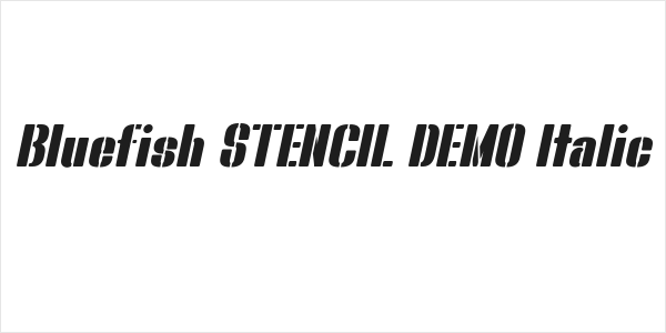 Bluefish STENCIL DEMO Italic Logo