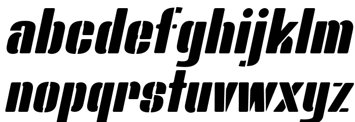 Bluefish STENCIL DEMO Italic Font LOWERCASE