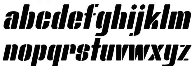 Bluefish STENCIL DEMO Italic 字体 小写