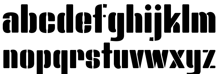 Bluefish STENCIL DEMO Font LOWERCASE