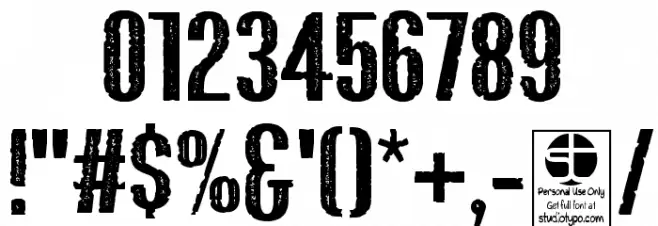 Bluefish_ERODED DEMO Шрифта ДРУГИЕ символов