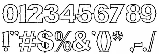 Bluegrass OUTLINE Font OTHER CHARS