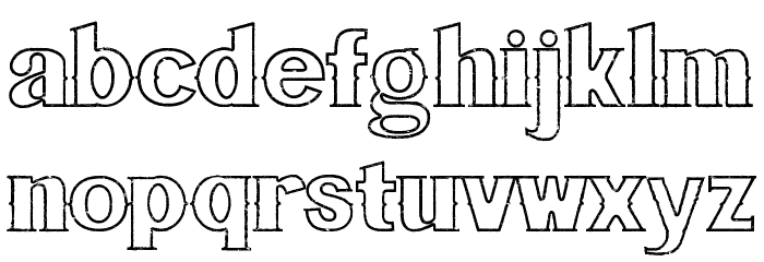 Bluegrass OUTLINE Font LOWERCASE
