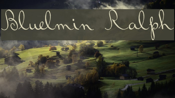 Bluelmin Ralph Font examples