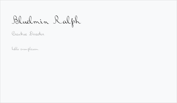 Bluelmin Ralph Business Card
