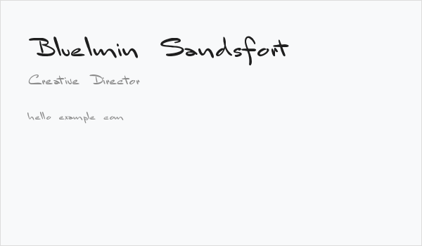 Bluelmin Sandsfort Business Card