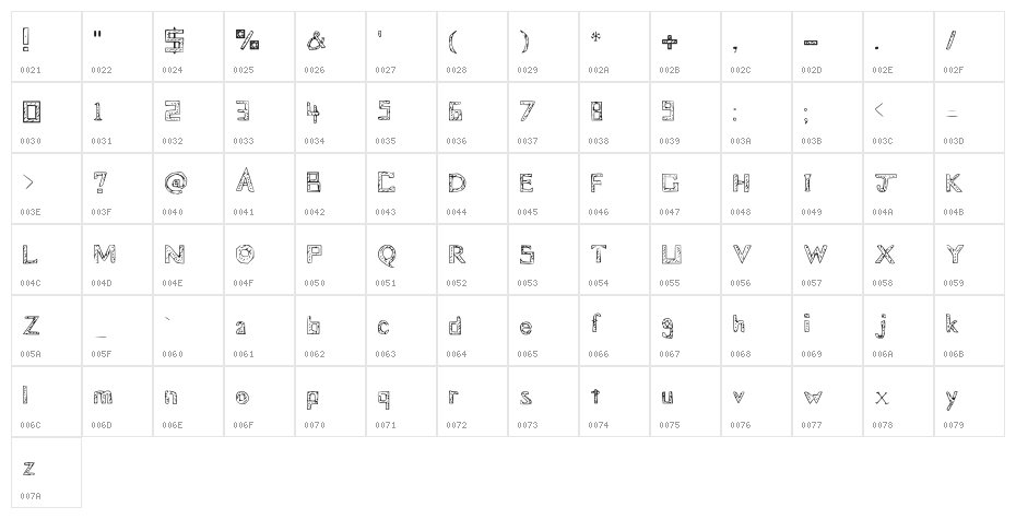Blueprint Medium Character Map