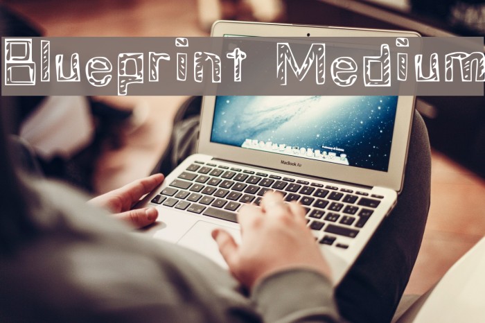 Blueprint Medium Font examples