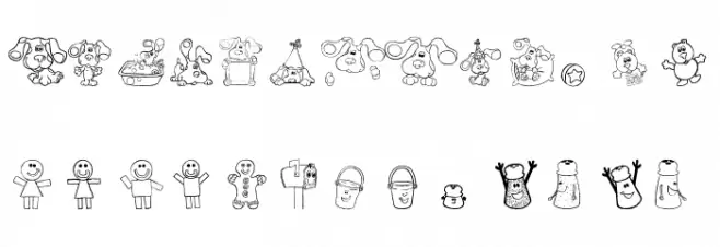 Blue's Clues Schriftart Kleinbuchstaben