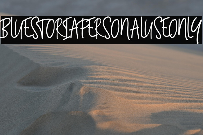 BluestoriaPersonalUseOnly Caratteri examples