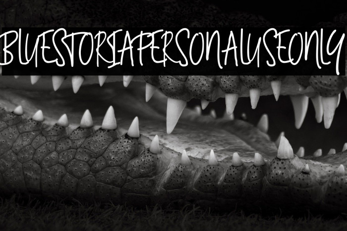 BluestoriaPersonalUseOnly Caratteri examples