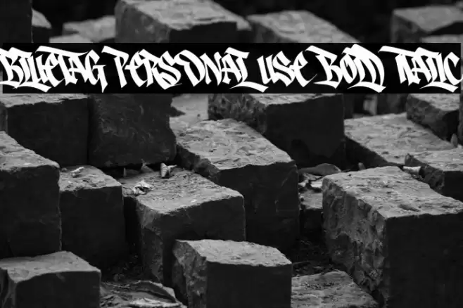 Bluetag PERSONAL USE Bold Italic 字体 examples