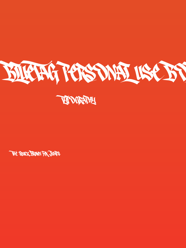 Bluetag PERSONAL USE Bold Italic Poster