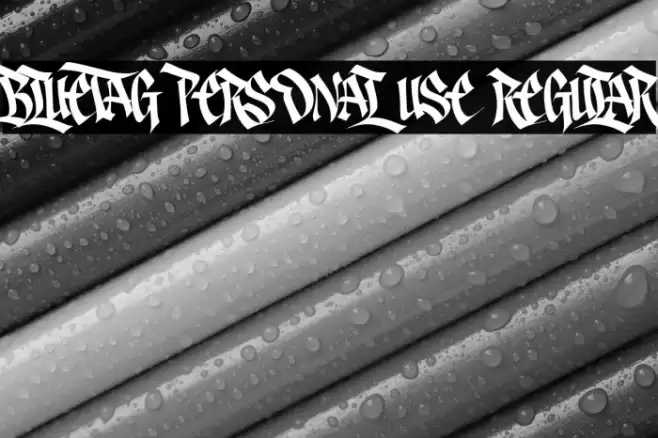 Bluetag PERSONAL USE Regular Font examples
