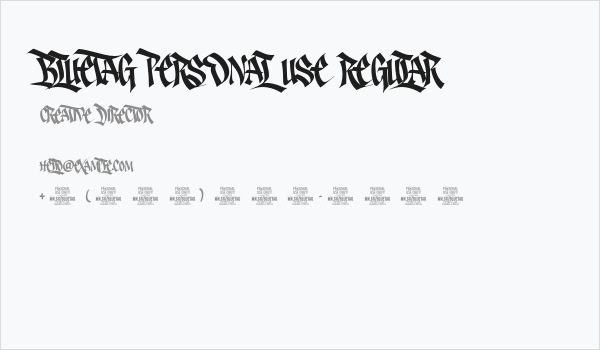 Bluetag PERSONAL USE Regular Business Card