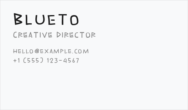 Blueto Business Card