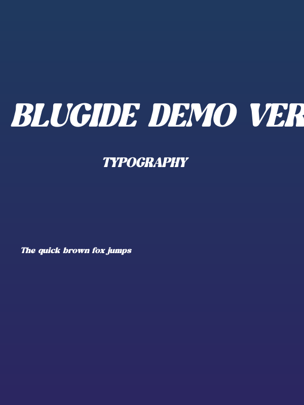 Blugide DEMO VERSION Italic Poster