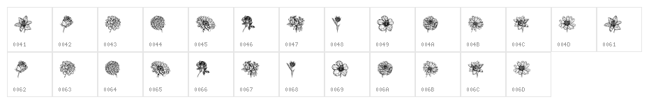 Blumen Regular Character Map