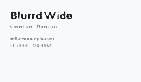 BlurrdWide Business Card