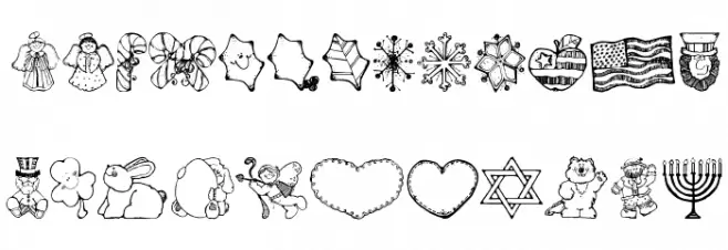 Blu's Holiday Dings Schriftart Groß