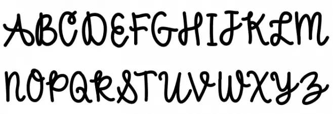 BlushberryScript फ़ॉन्ट अपरकेस
