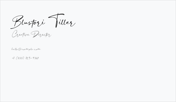 Blustori Tiller Business Card