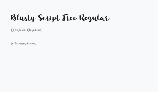 Blusty Script Free Regular Business Card