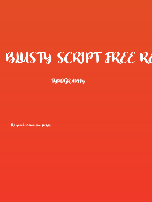 Blusty Script Free Regular Poster