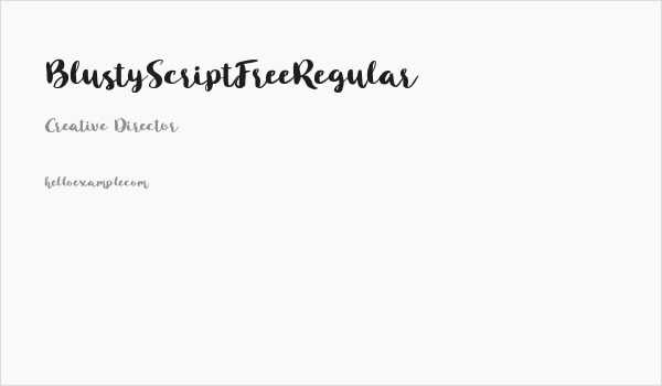 BlustyScriptFree-Regular Business Card