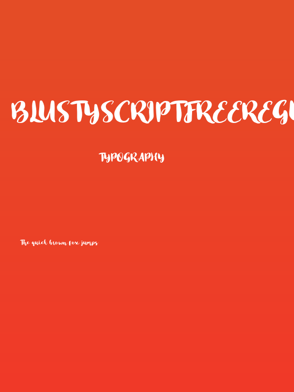 BlustyScriptFree-Regular Poster