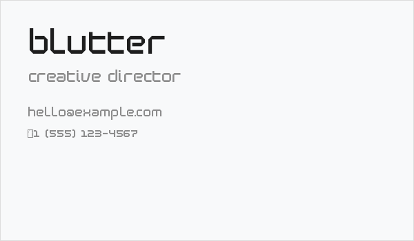 Blutter Business Card