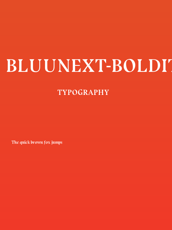 BluuNext-BoldItalic Poster