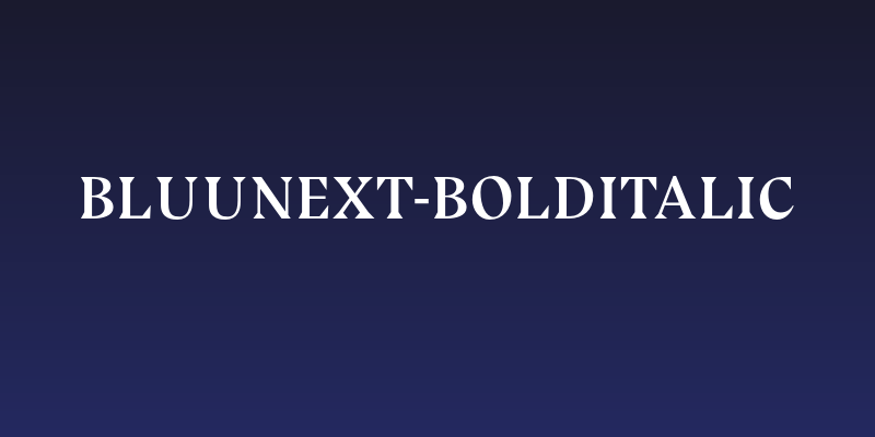BluuNext-BoldItalic Social Header
