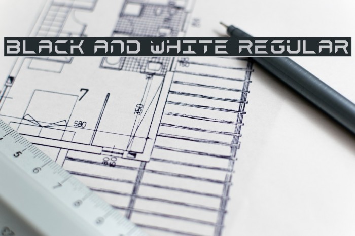 black and white Regular Font examples